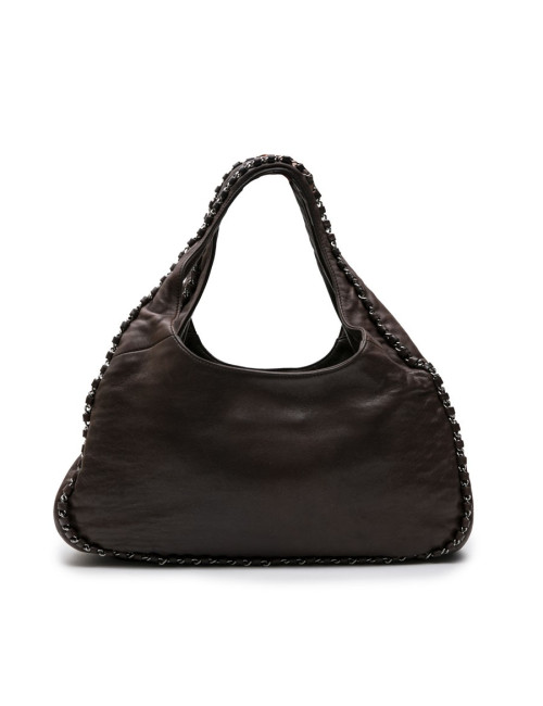 Sac CHANEL en cuir lisse marron