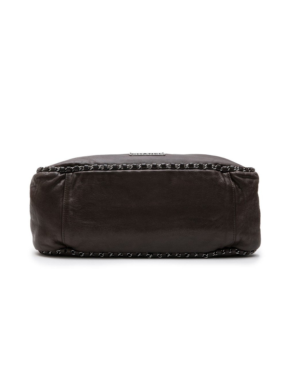 Sac CHANEL en cuir lisse marron