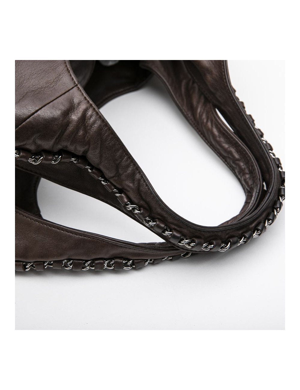 Sac CHANEL en cuir lisse marron