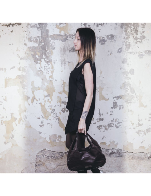 Sac CHANEL en cuir lisse marron