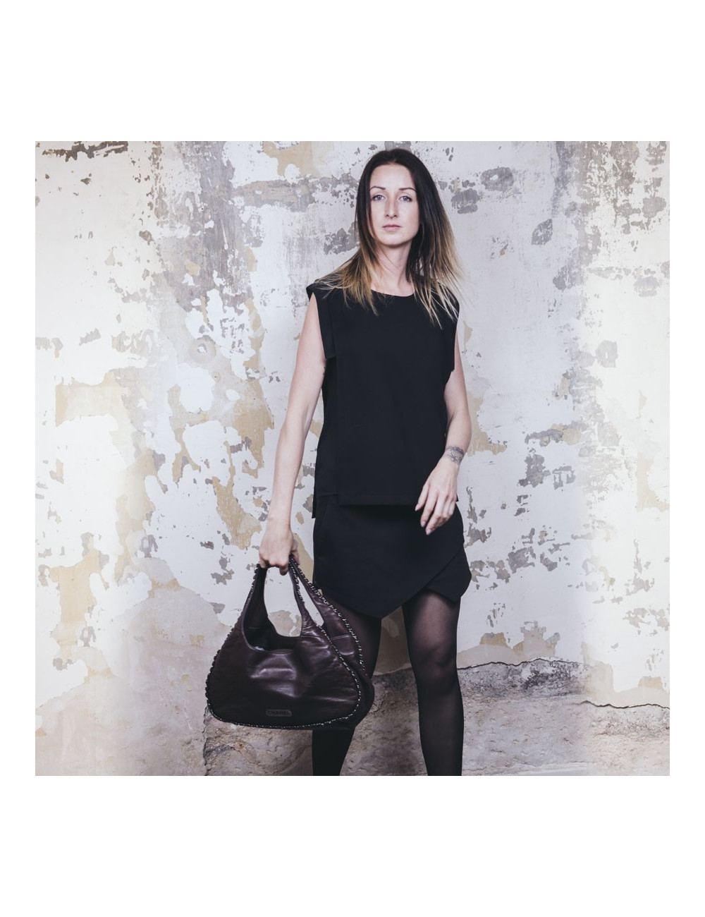 Sac CHANEL en cuir lisse marron