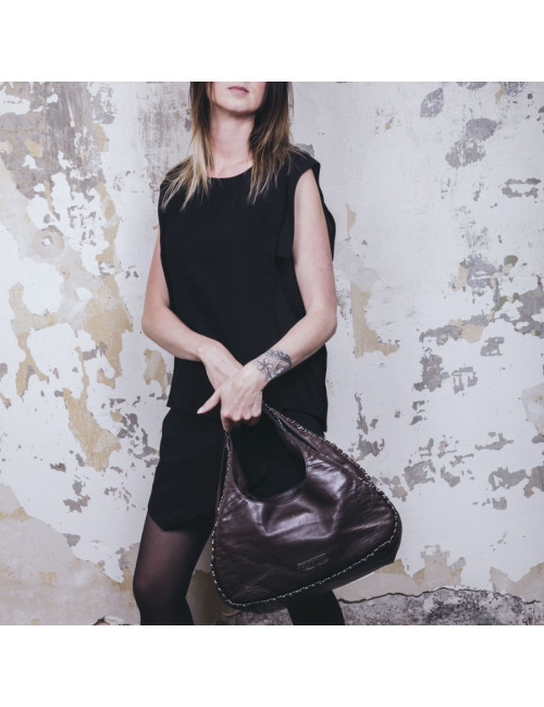 Sac CHANEL en cuir lisse marron