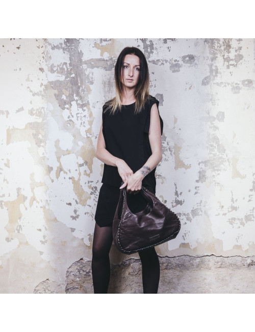 Sac CHANEL en cuir lisse marron