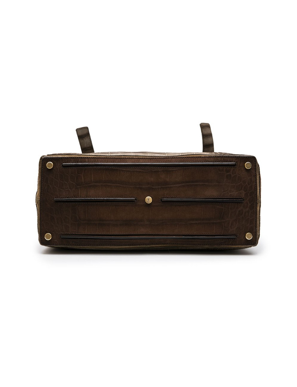 YVES SAINT LAURENT Muse II bag in brown leather with crocodile pattern