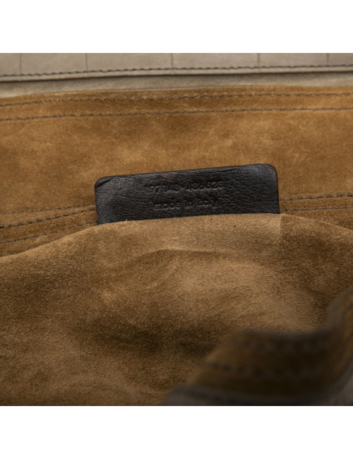 YVES SAINT LAURENT Muse II bag in brown leather with crocodile pattern