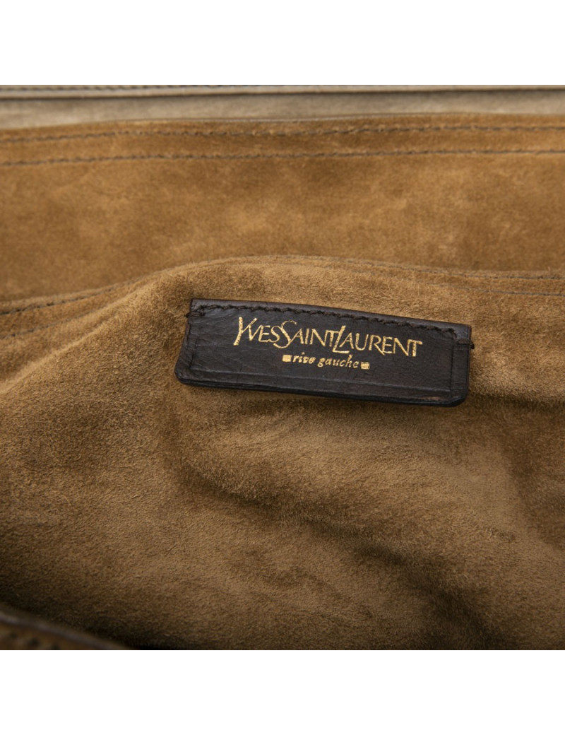 Sac "Muse" YVES SAINT LAURENT marron imitation crocodile