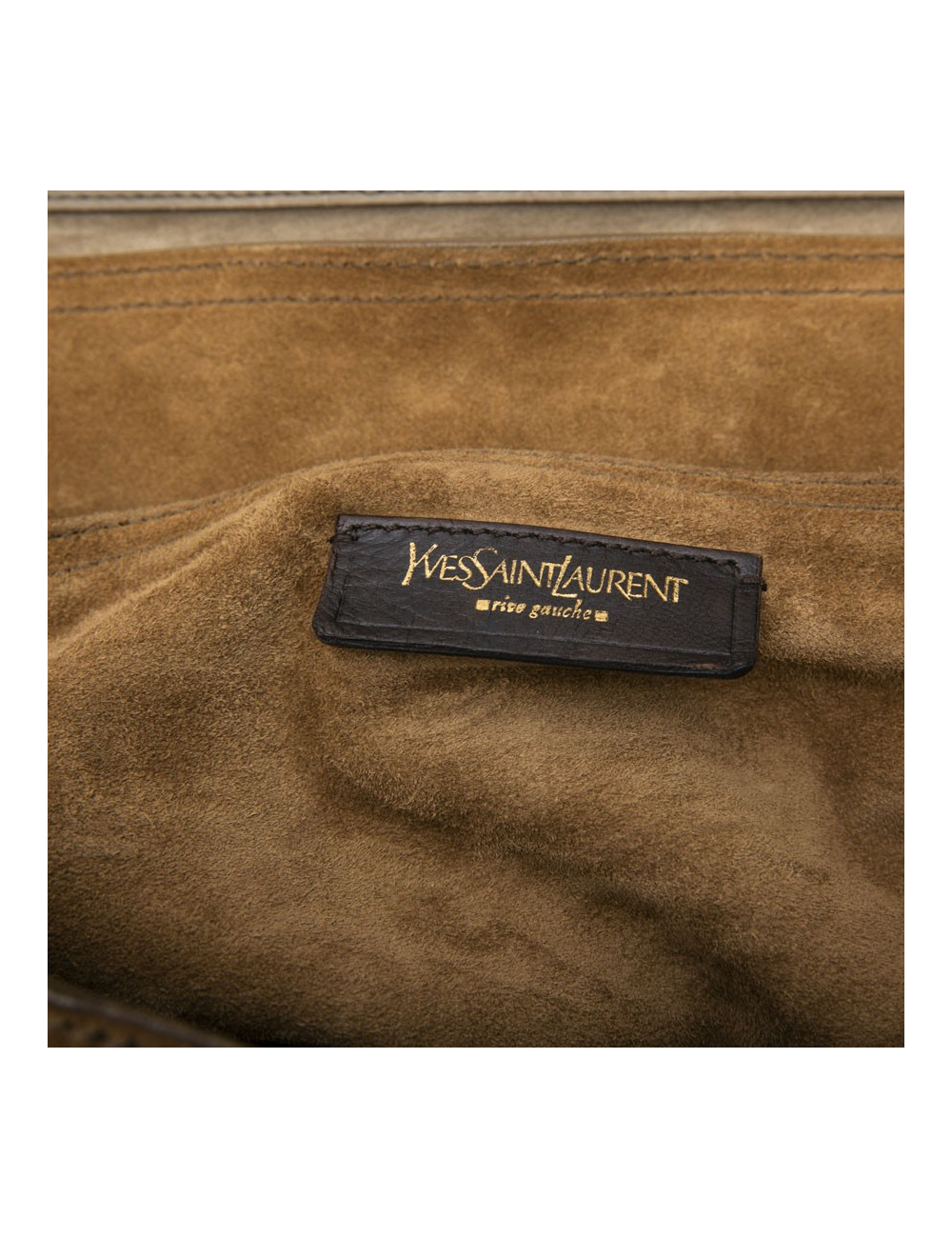 YVES SAINT LAURENT Muse II bag in brown leather with crocodile pattern