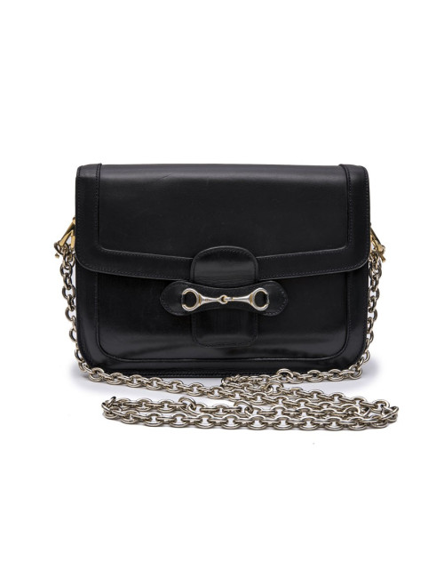 CELINE Vintage bag in smooth navy leather