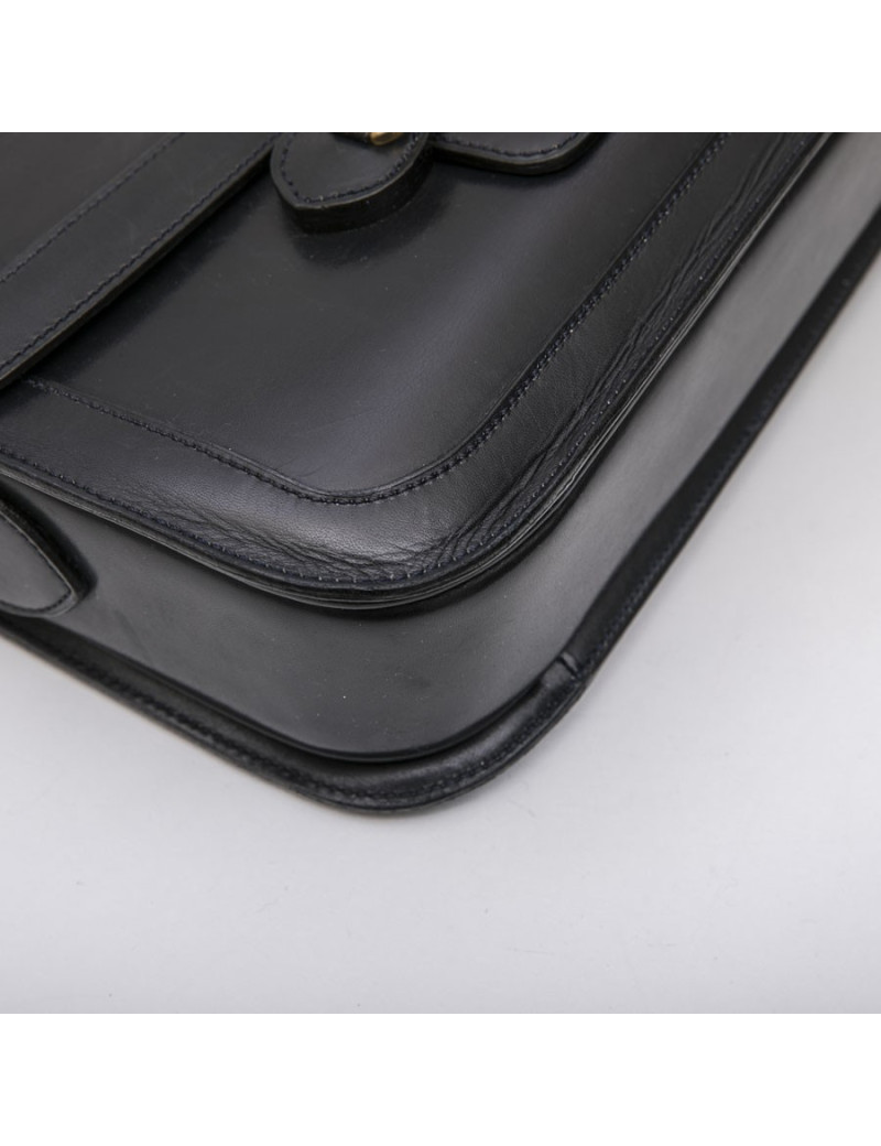 CELINE Vintage bag in smooth navy leather