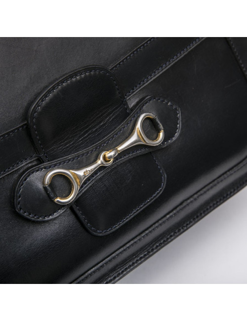 CELINE Vintage bag in smooth navy leather