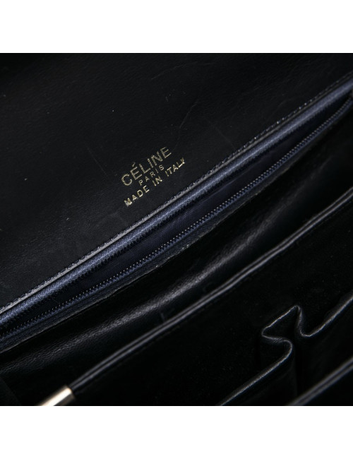 CELINE Vintage bag in smooth navy leather