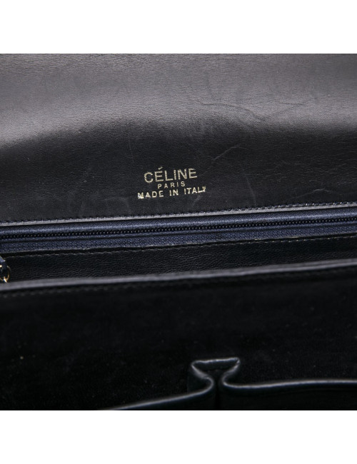 CELINE Vintage bag in smooth navy leather