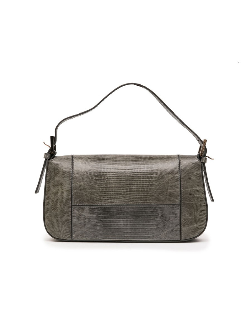 Sac Baguette FENDI lezard vert 