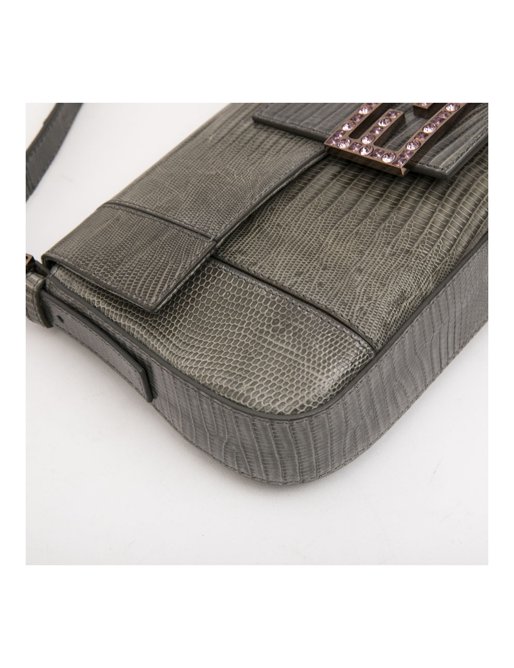 Sac Baguette FENDI lezard vert 