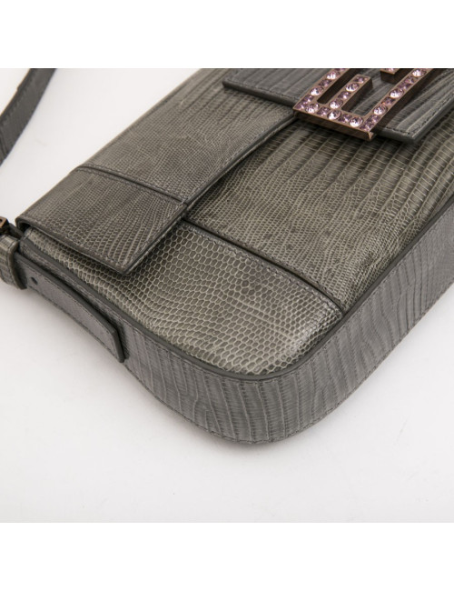 Sac Baguette FENDI lezard vert 