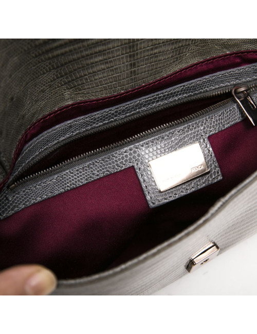 Sac Baguette FENDI lezard vert 