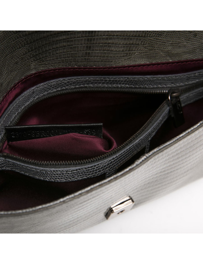 Sac Baguette  FENDI lezard vert d'eau