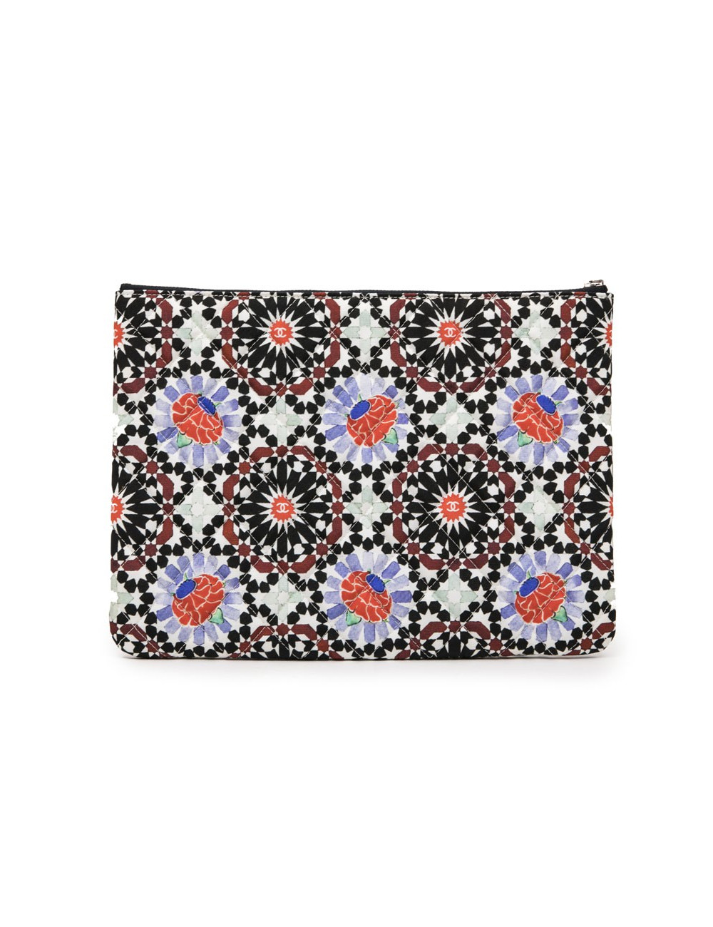 CHANEL clutch in multicolored quilted canvas
