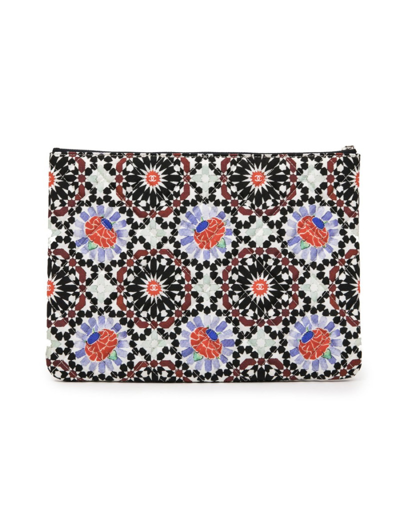 Pochette CHANEL toile muticolore