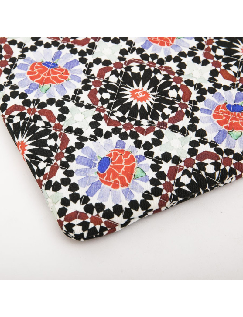 CHANEL clutch in multicolored quilted canvas