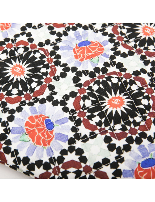 CHANEL clutch in multicolored quilted canvas