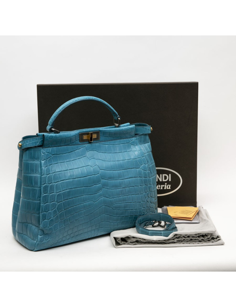 Peekaboo Fendi bleu turquoise
