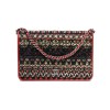 CHANEL Paris Salzburg mini flap bag in multicolored tweed and red leather