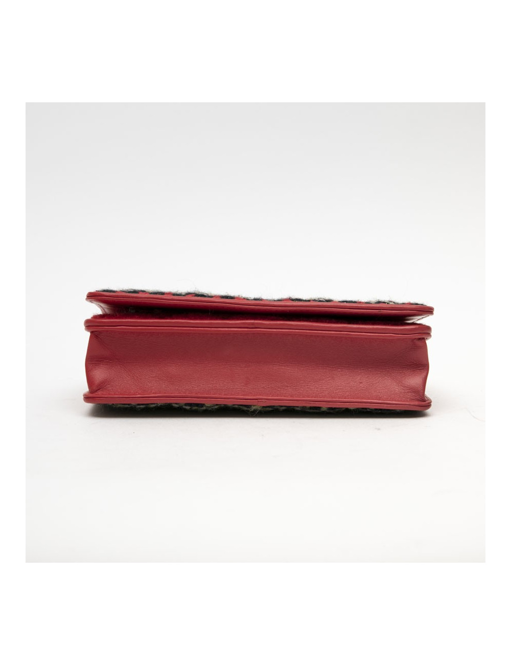 CHANEL Paris Salzburg mini flap bag in multicolored tweed and red leather