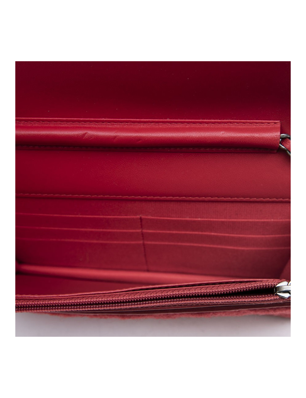 CHANEL Paris Salzburg mini flap bag in multicolored tweed and red leather