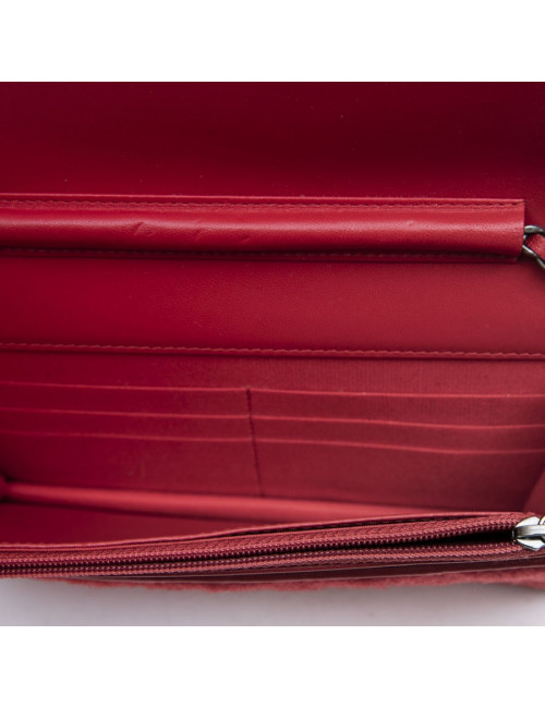 CHANEL Paris Salzburg mini flap bag in multicolored tweed and red leather