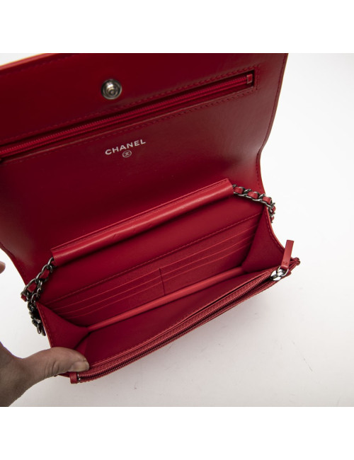 CHANEL Paris Salzburg mini flap bag in multicolored tweed and red leather