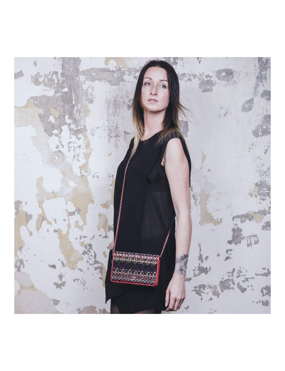 Mini sac wallet  CHANEL "Paris-Salsburg" tweed multicolore