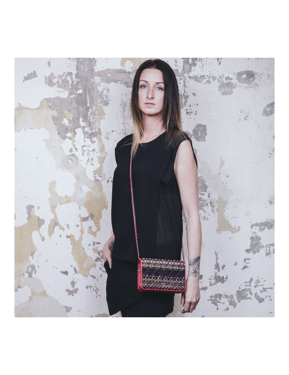 Mini sac wallet  CHANEL "Paris-Salsburg" tweed multicolore