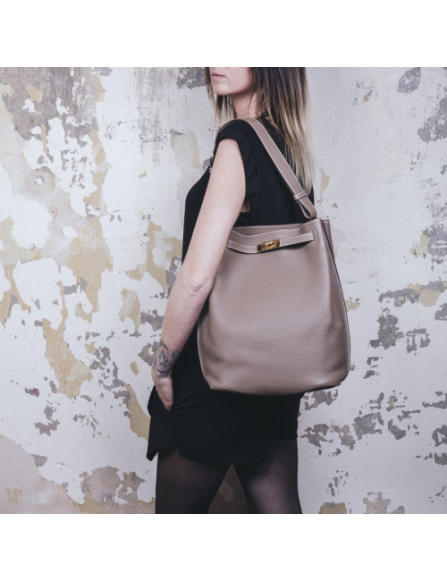 Sac  So Kelly HERMES cuir taurillon clémence étoupe