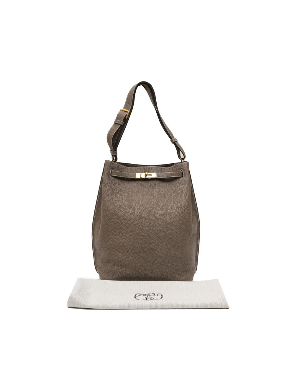 HERMES So Kelly bag in étoupe clémence taurillon leather