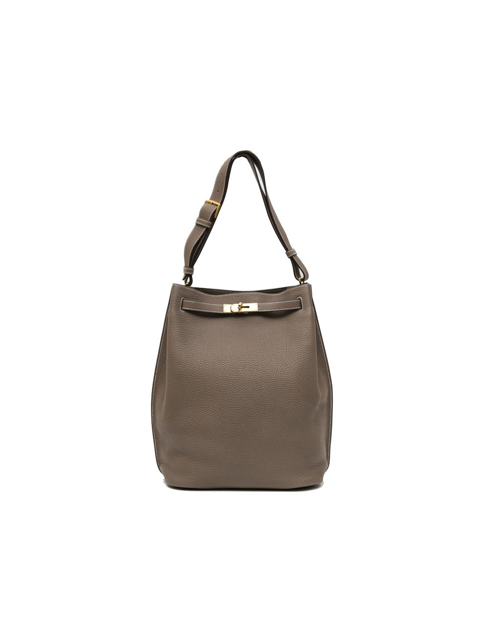 HERMES So Kelly bag in étoupe clémence taurillon leather