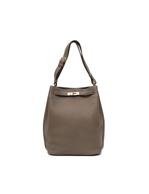 HERMES So Kelly bag in étoupe clémence taurillon leather