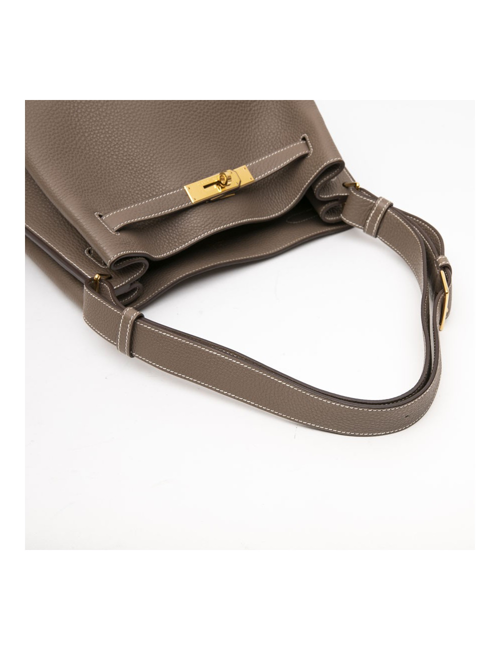 HERMES So Kelly bag in étoupe clémence taurillon leather