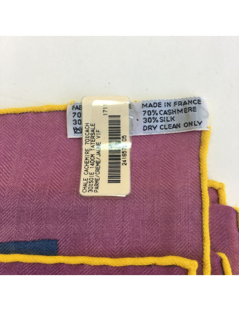 Châle HERMES 140 cm cachemire et soie