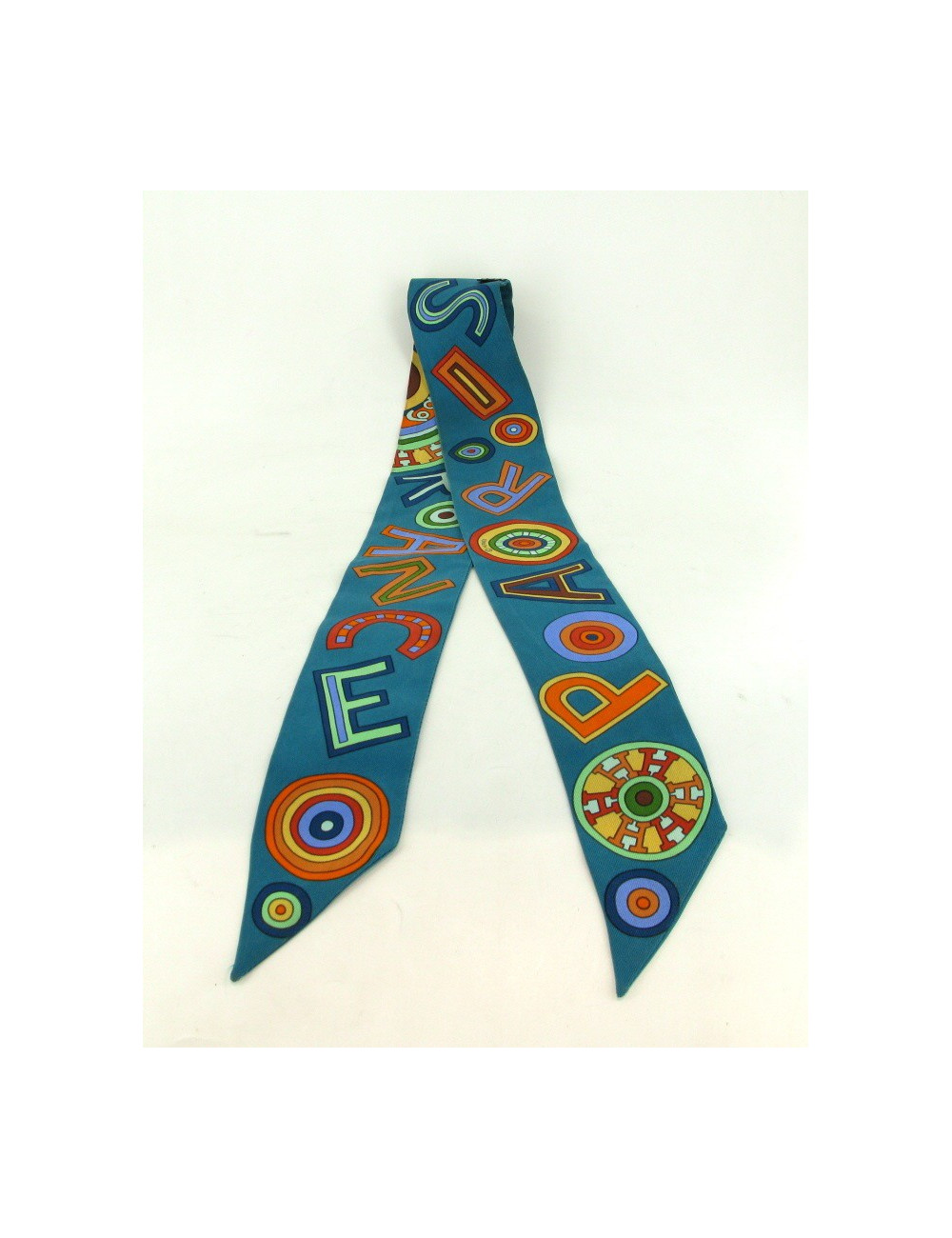 Twilly Hermès "24 fbg" en soie vert émeraude