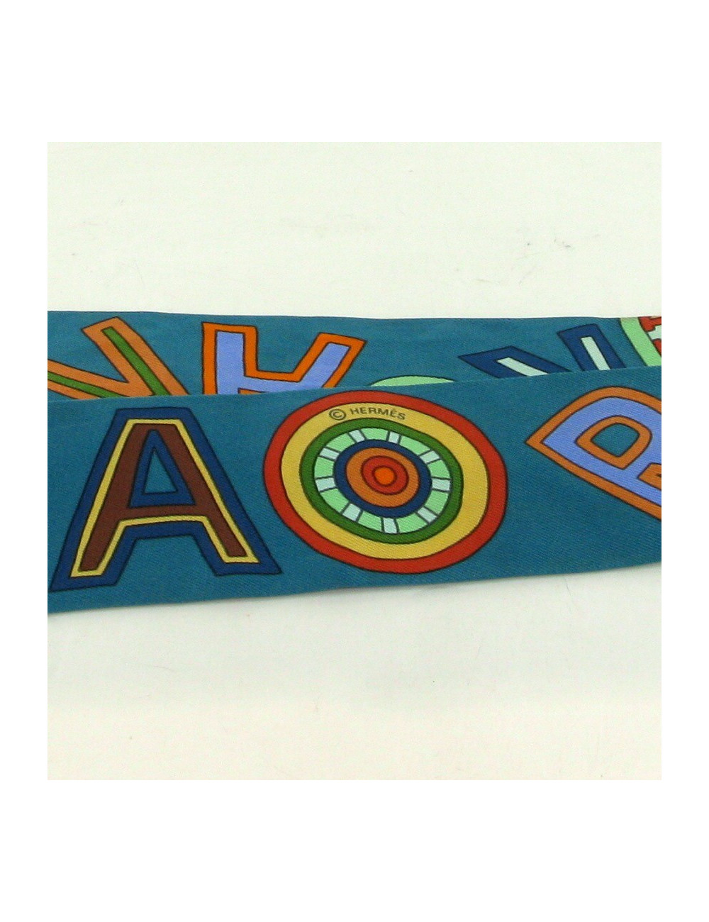 Twilly Hermès "24 fbg" en soie vert émeraude