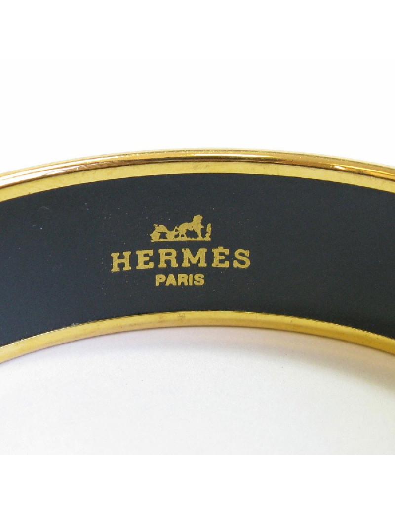 Bracelet HERMES en émail rouge et métal doré