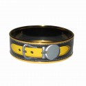 Bracelet Hermès émaillé noir gris et jaune