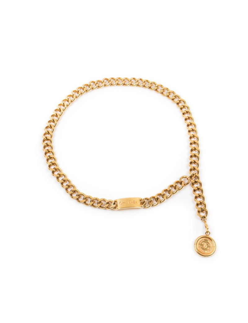 Ceinture CHANEL vintage T85 en chaîne dorée