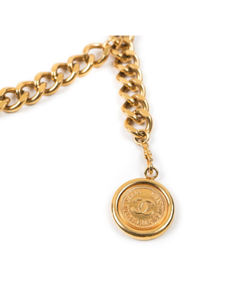 Ceinture CHANEL vintage T85 en chaîne dorée