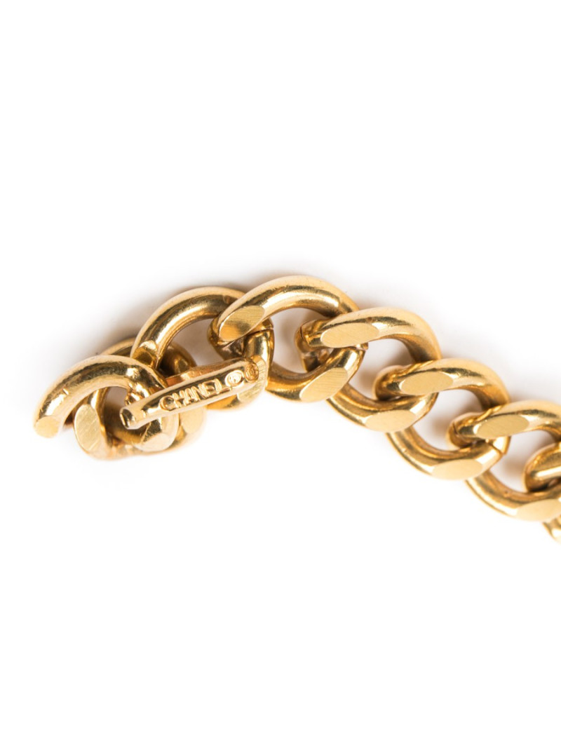 CHANEL vintage belt in gilt metal chain size 85FR