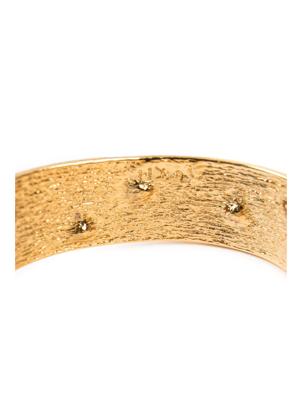 Parure collier et bracelet YSL YVES SAINT LAURENT Vintage en métal doré et strass