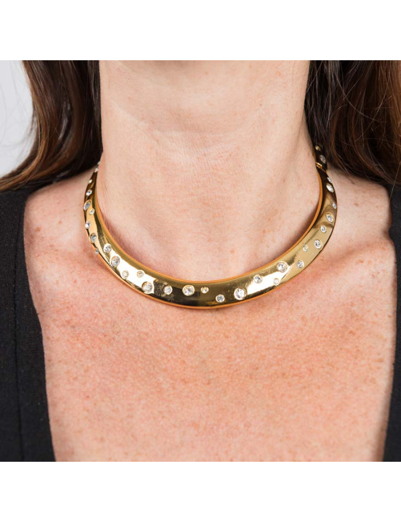 YVES SAINT LAURENT YSL Vintage gilded bracelet and necklace set