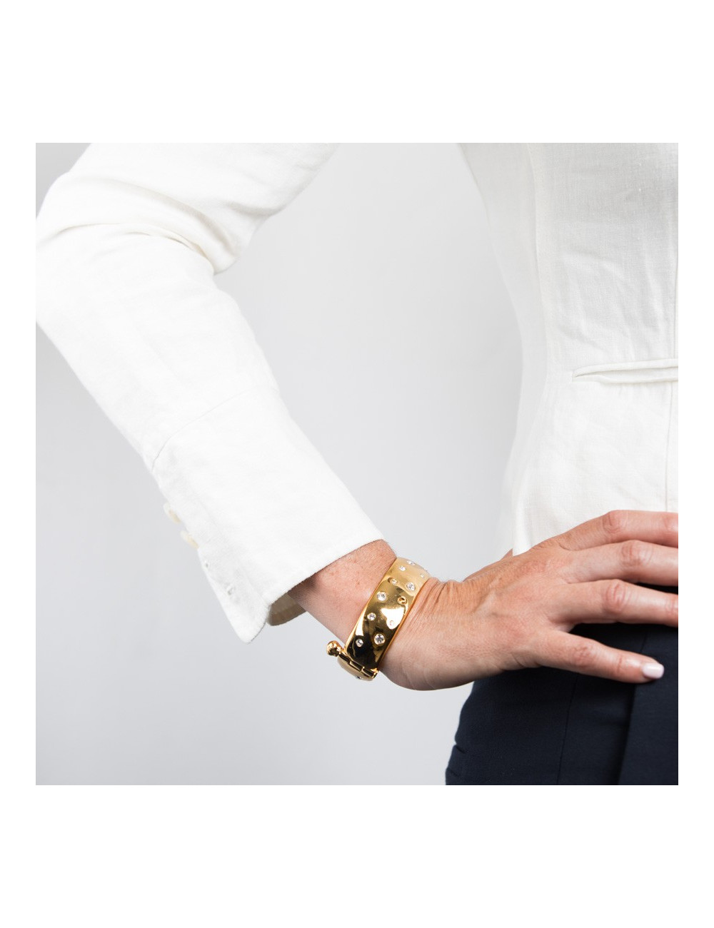 YVES SAINT LAURENT YSL Vintage gilded bracelet and necklace set