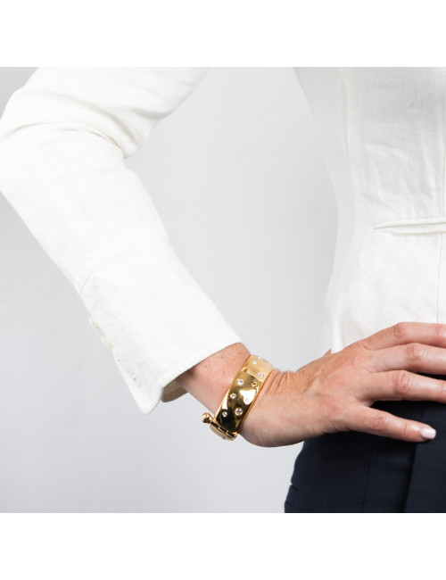 YVES SAINT LAURENT YSL Vintage gilded bracelet and necklace set